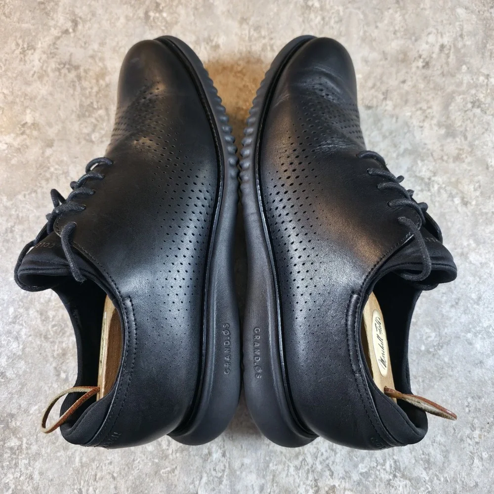 Cole Haan 2.Zerogrand Mens 10 M Laser Wingtip Oxford Black Shoes *Barely Worn.